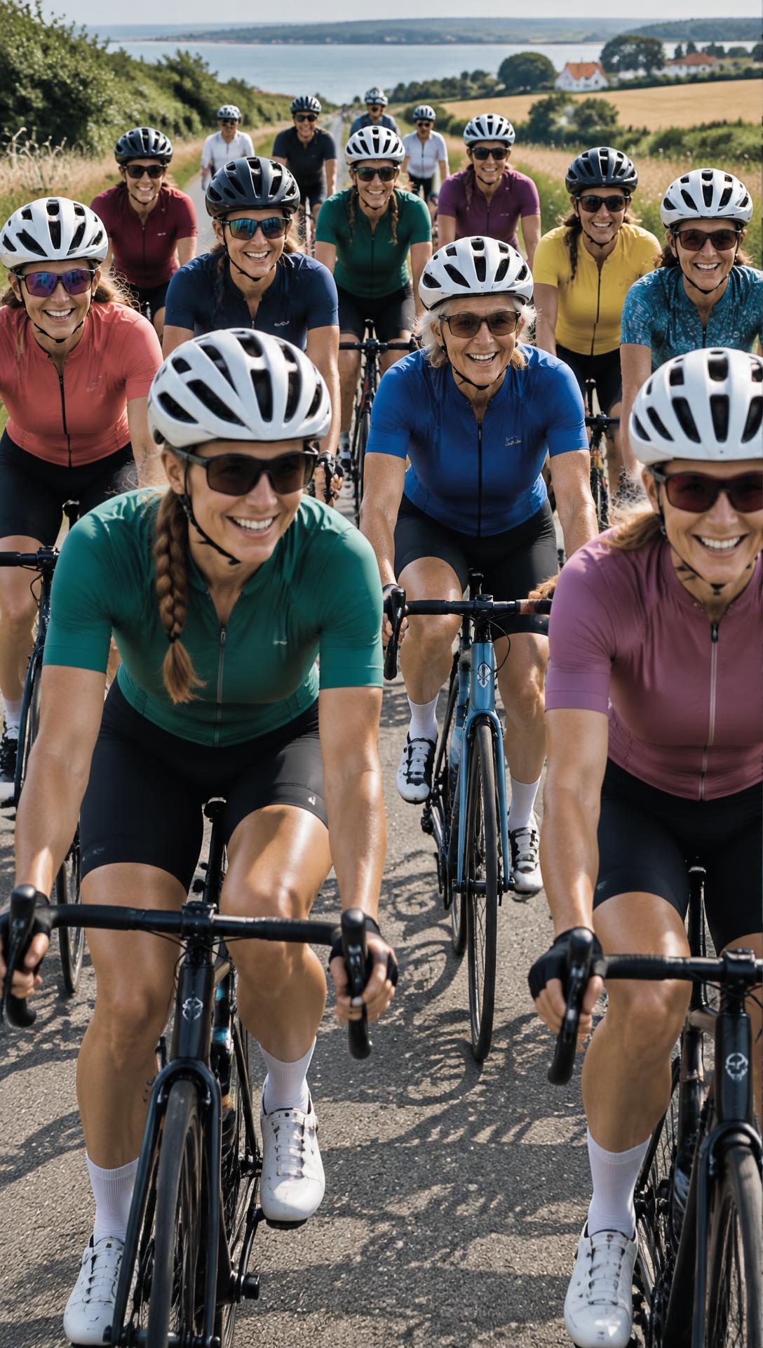 Kvinder deler cykelglæden på en dansk landevej